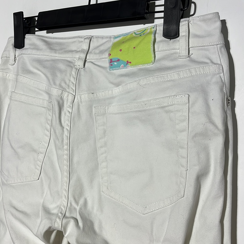 Lilly Pulitzer White Trendy Jean Ribbon White Label Denim Jeans Size 2 - Picture 10 of 10